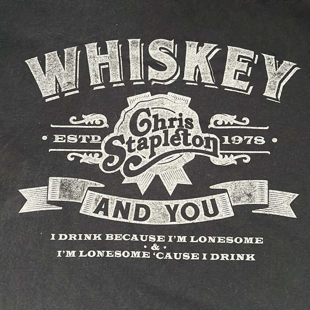 Chris Stapleton Whiskey and You Graphic TShirt Black Size 3XL